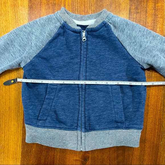 Zip Up Sweater Blue and Gray 12mo - Picture 4 of 5